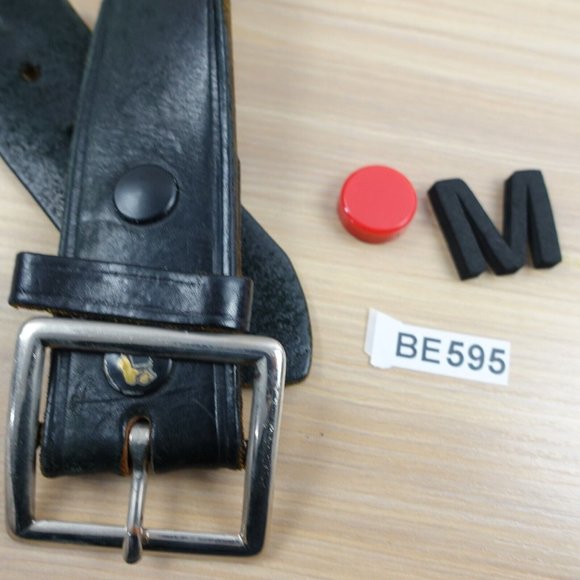 Belt‎ Mens Leather Black Buckle 44 Casual Adult Basic Dress Work Hand Crafted - Picture 12 of 12